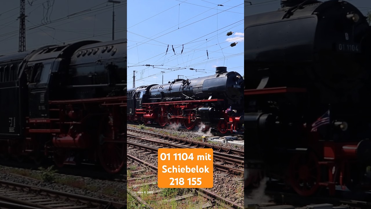 01 1104 mit Schiebelok 218 155 verl&auml;sst Aschaffenburg Hbf