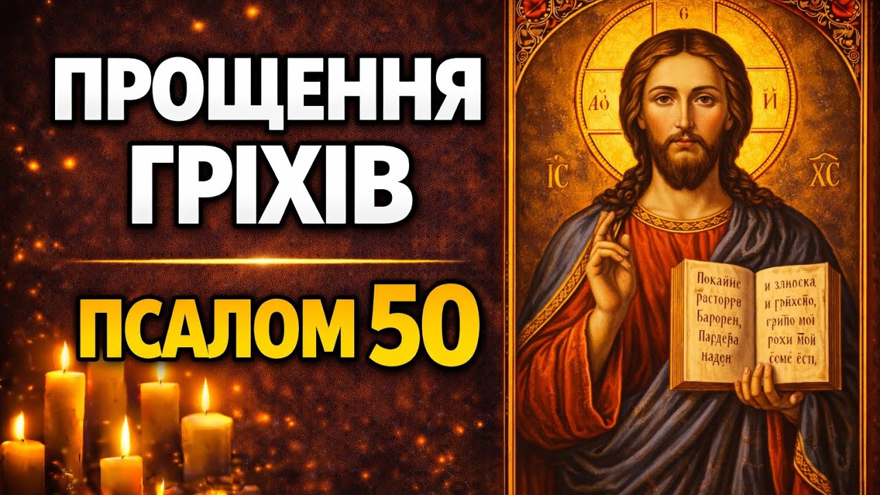 Псалом 50 – 40 разів покаянна молитва прощення гріхів на вечір