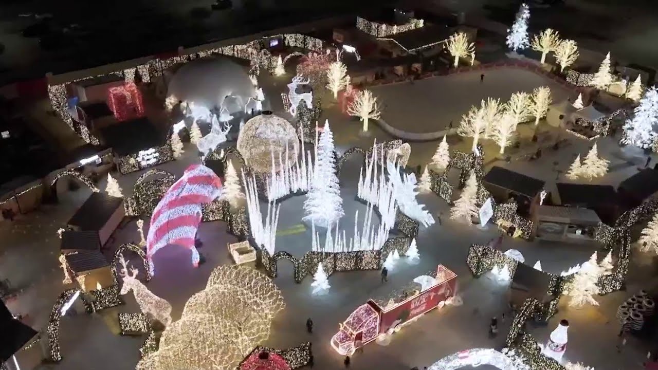 Larger-than-life lights at Classic Christmas near Memorial City Mall