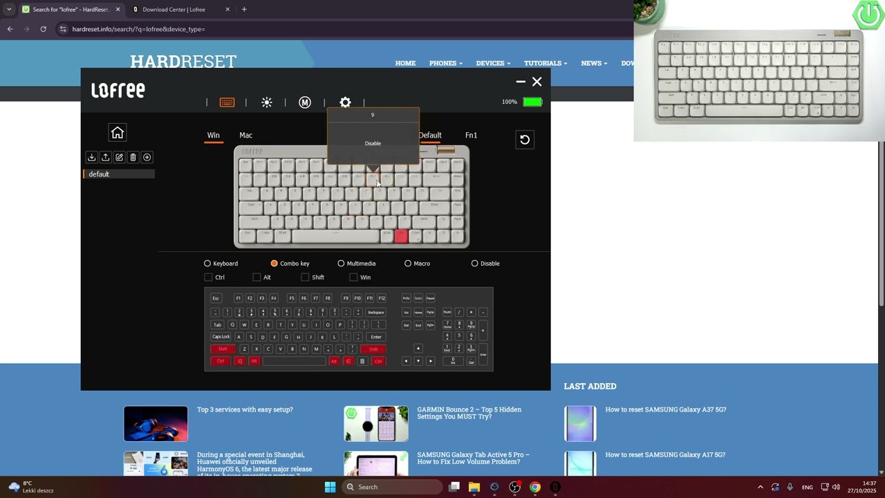 LOFREE Flow Lite &mdash; как изменить раскладку клавиатуры