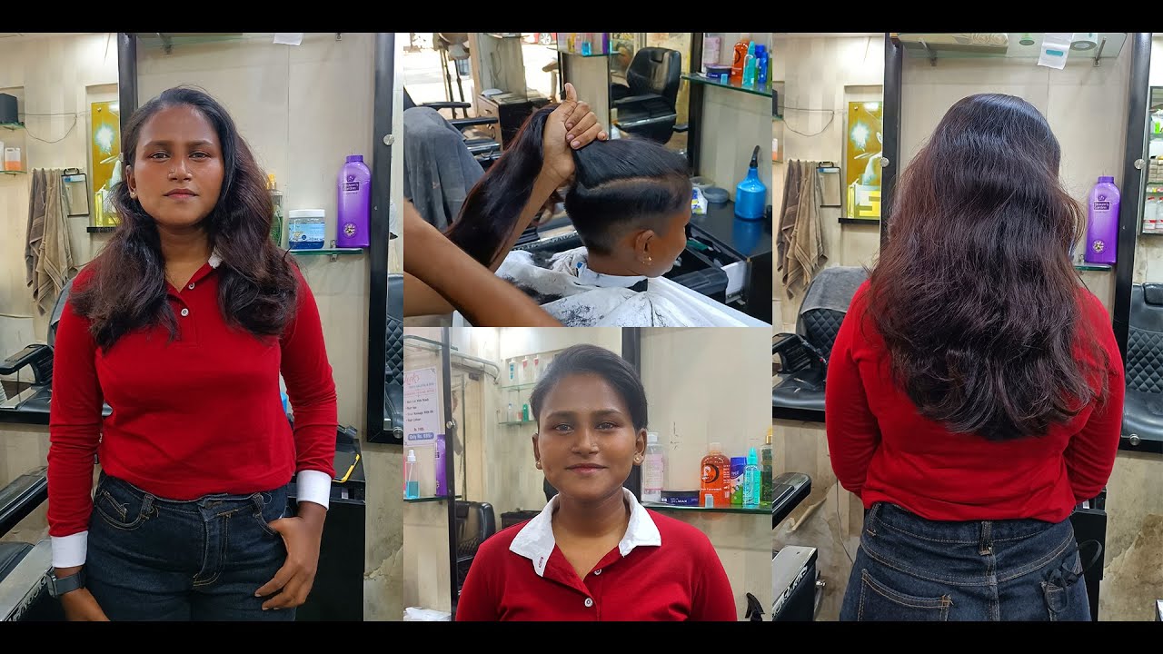 A Mumbai Girl Getting Very Long To Extreme Short Haircut At Mans Barber Shop | Haircut 2022