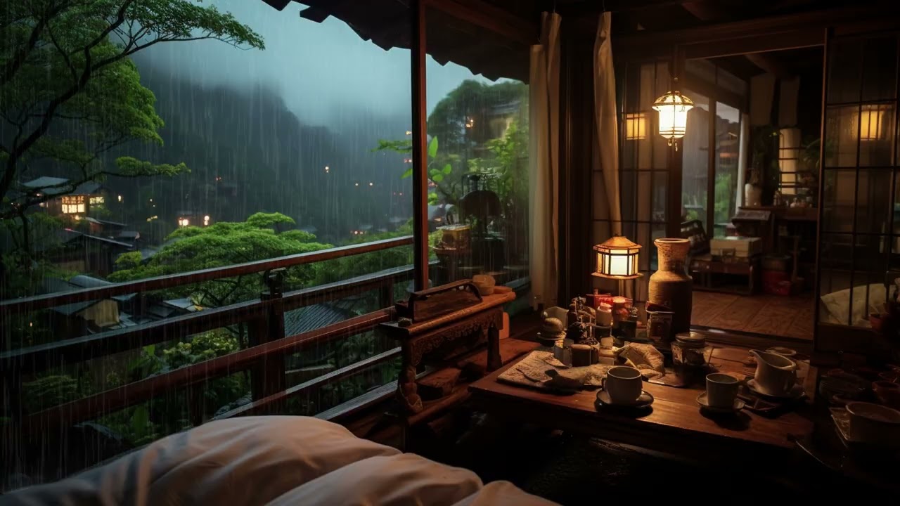 Rainy Night Window Sounds 🌧️ Soothing Piano Music to Fall Asleep Fast and Sleep Deeply