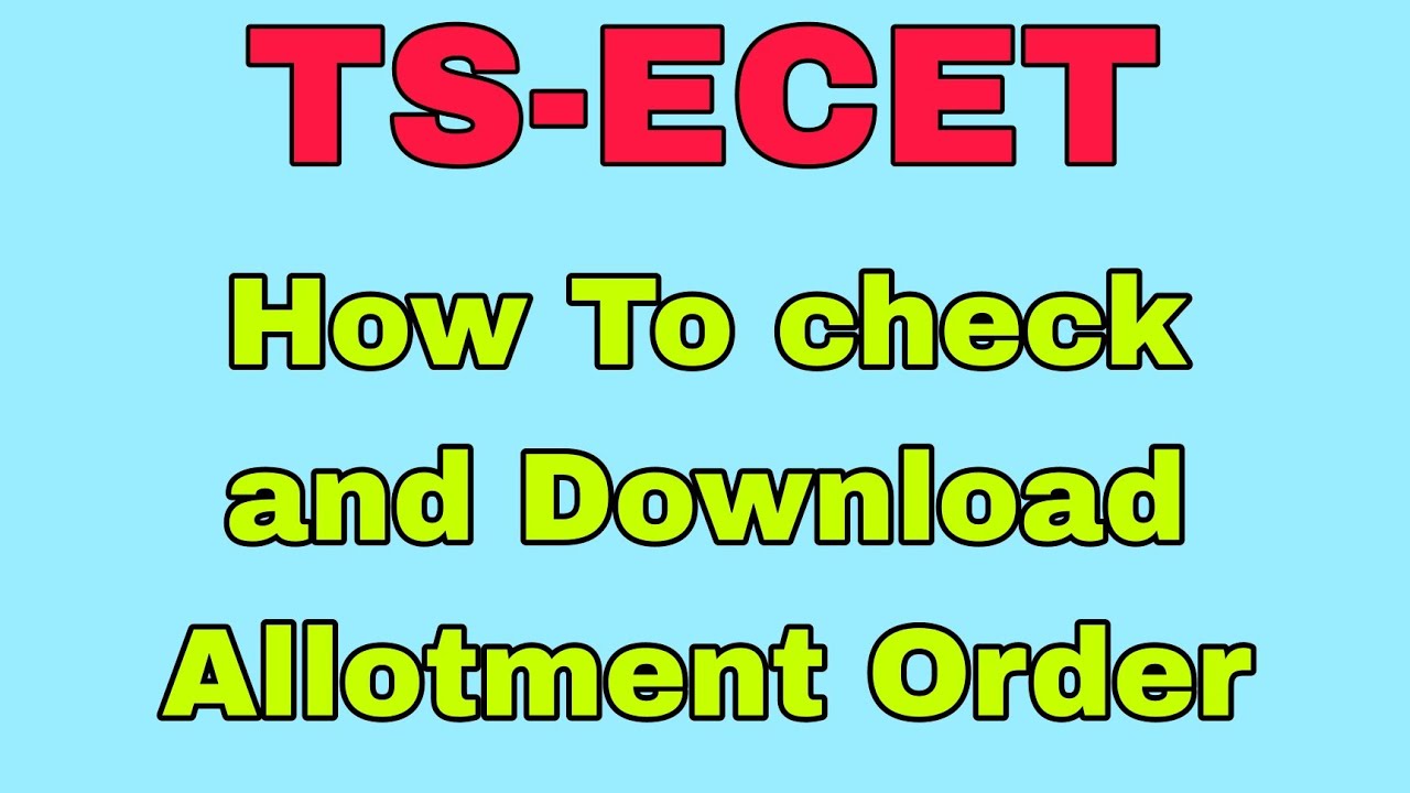 TS-ECET How to check and download Allotment Order || KVS TRICKS ||