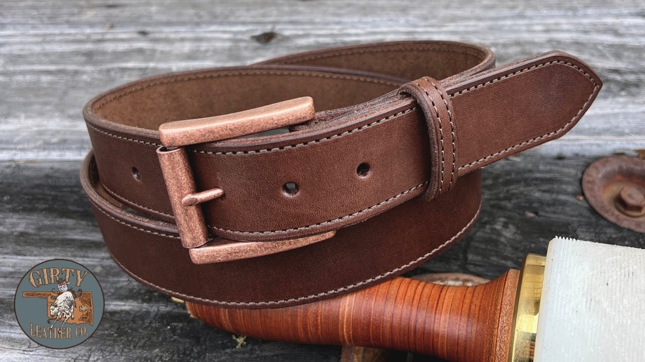 Making a Simple Handmade Leather Belt - Build Along - ASMR