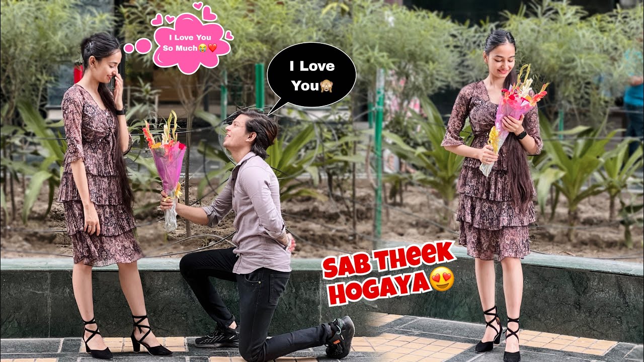 Finally I Proposed Her In Public❤️ And She Said?