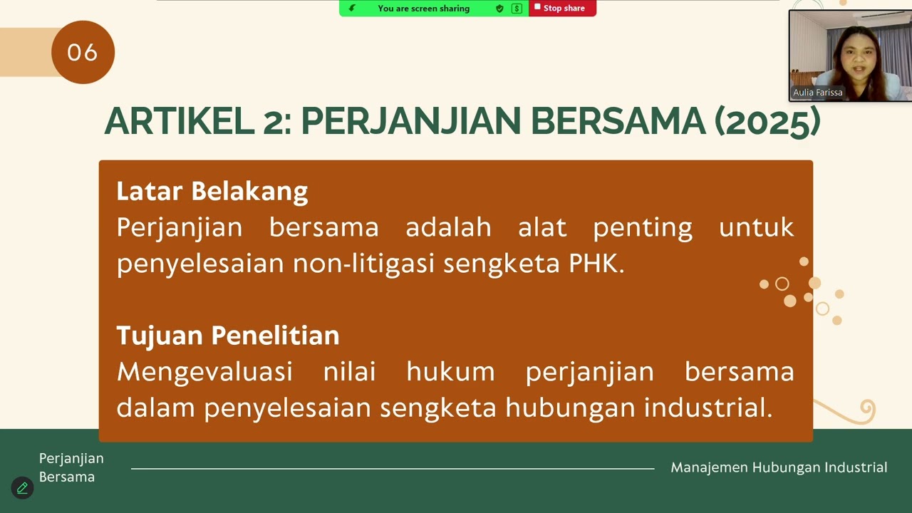 UAS Manajemen Hubungan Industrial - Aulia Farissa 240201020445
