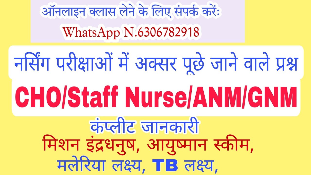 Nursing GK Current Affairs Questions For UPCHO Exams 2022