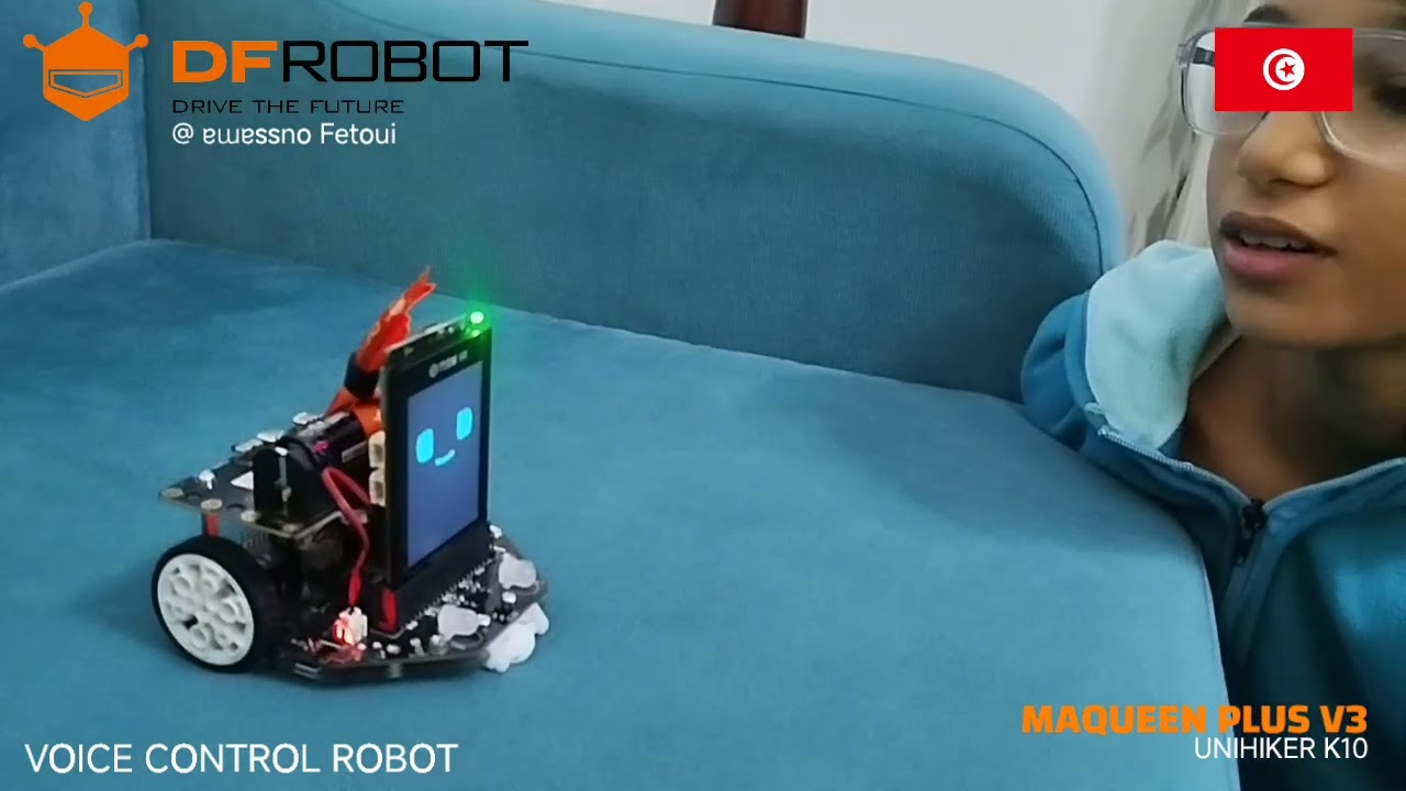 Voice-Controlled Robotics with Maqueen Plus V3 and the Unihiker K10#dfrobot #unihiker