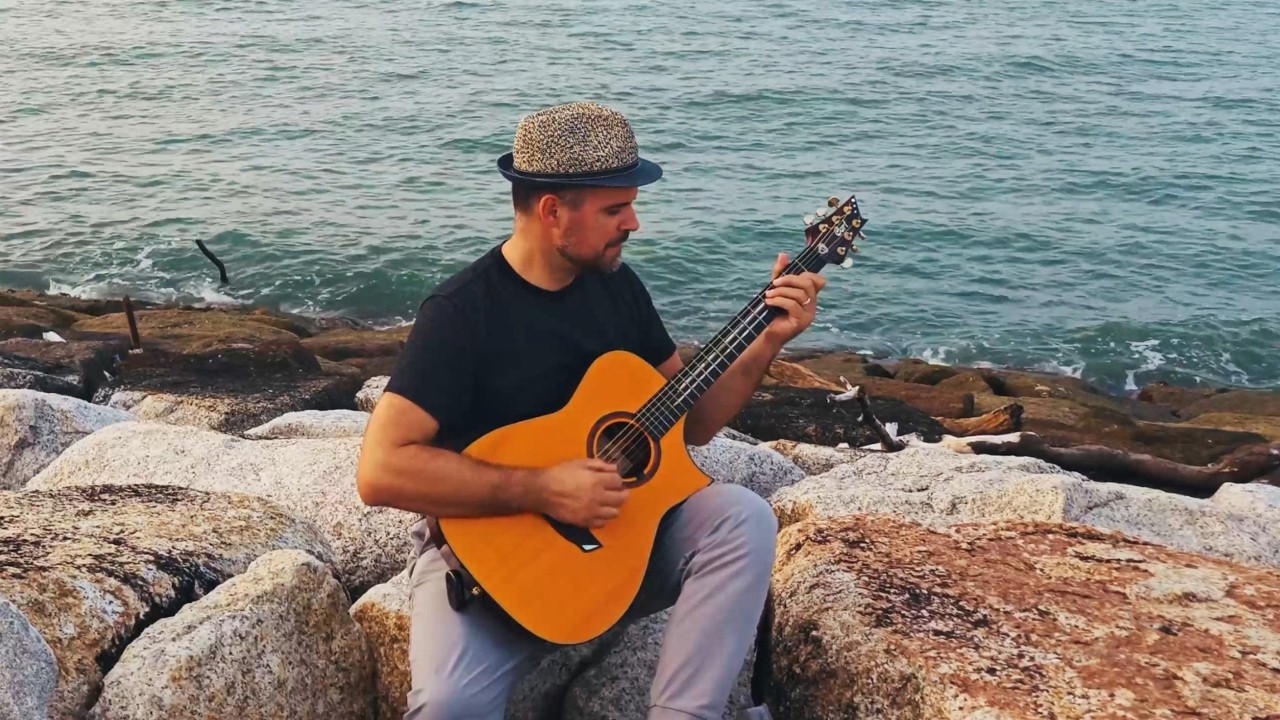 For stressful workdays. Real guitar by the sea to decompress tonight.