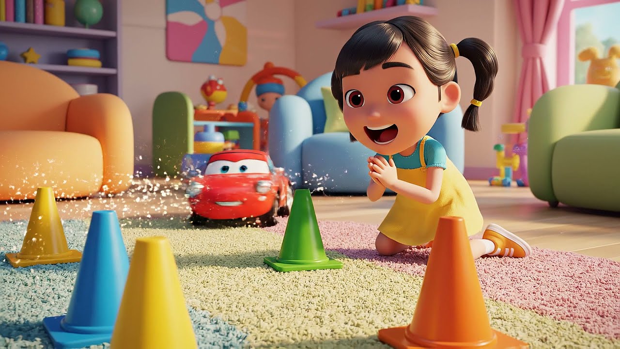 Six Little Toy Cars Zoom Zoom Zoom | Nursery Rhymes for Kids & Baby Songs