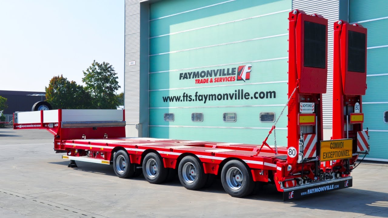 Faymonville - MultiMAX extendable semi-trailer w/ 4 axles, excavator trough & shifting double ramps