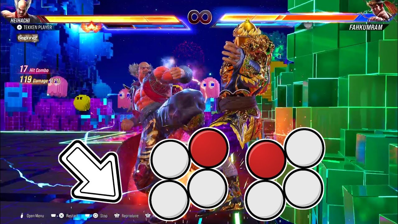 Heihachi Warrior — комбо с высоким уроном, состоящее из 13 кадров.