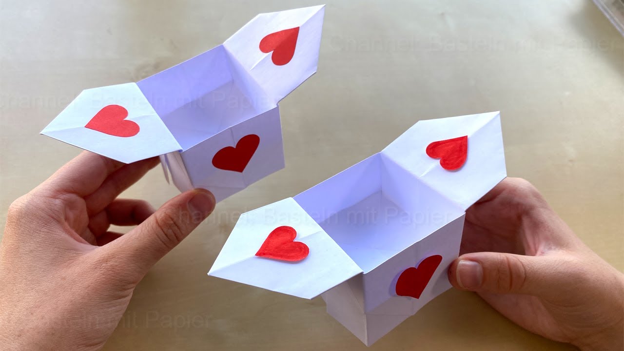 Origami Box basteln mit Papier - Schachtel falten mit Papier als Geschenk