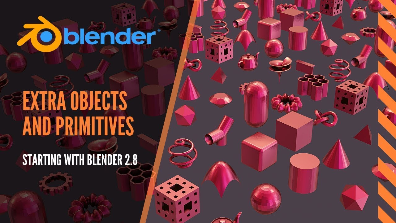 Blender 2.8 extra meshes and primitives to start your project, the best included free add-ons
