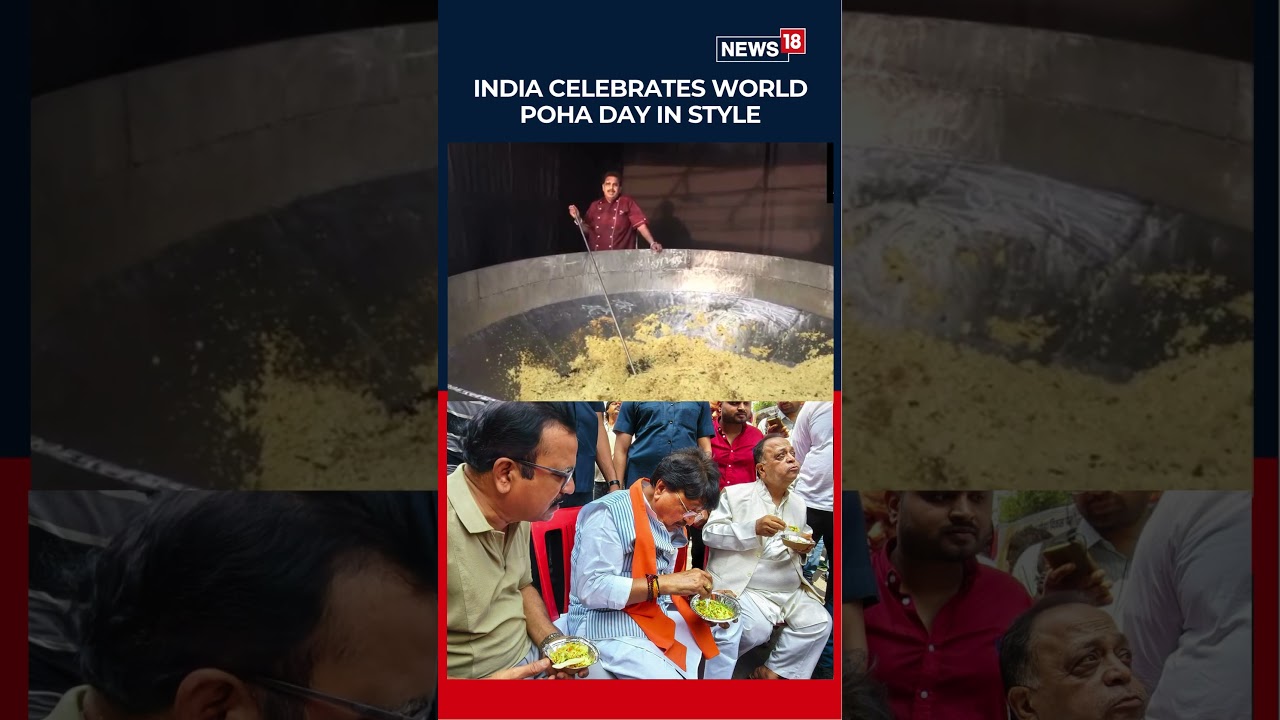 World Poha Day: Chef Cooks 3,000 Kg Tarri Poha, Minister Kailash Vijayvargiya Joins Celebration