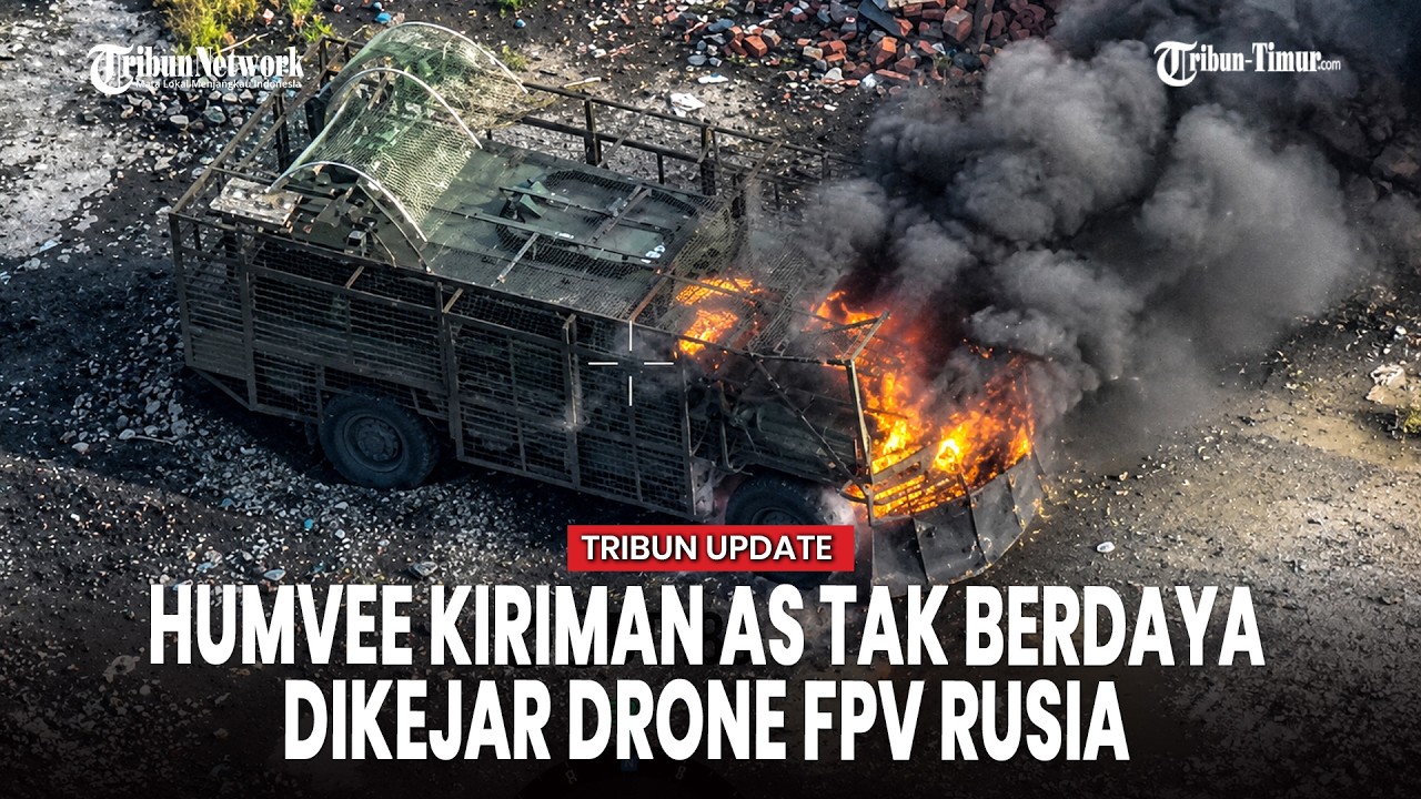 Drone Kamikaze Rusia Menggila, Hantam dan Bakar Humvee Ukraina Jadi Rongsokan