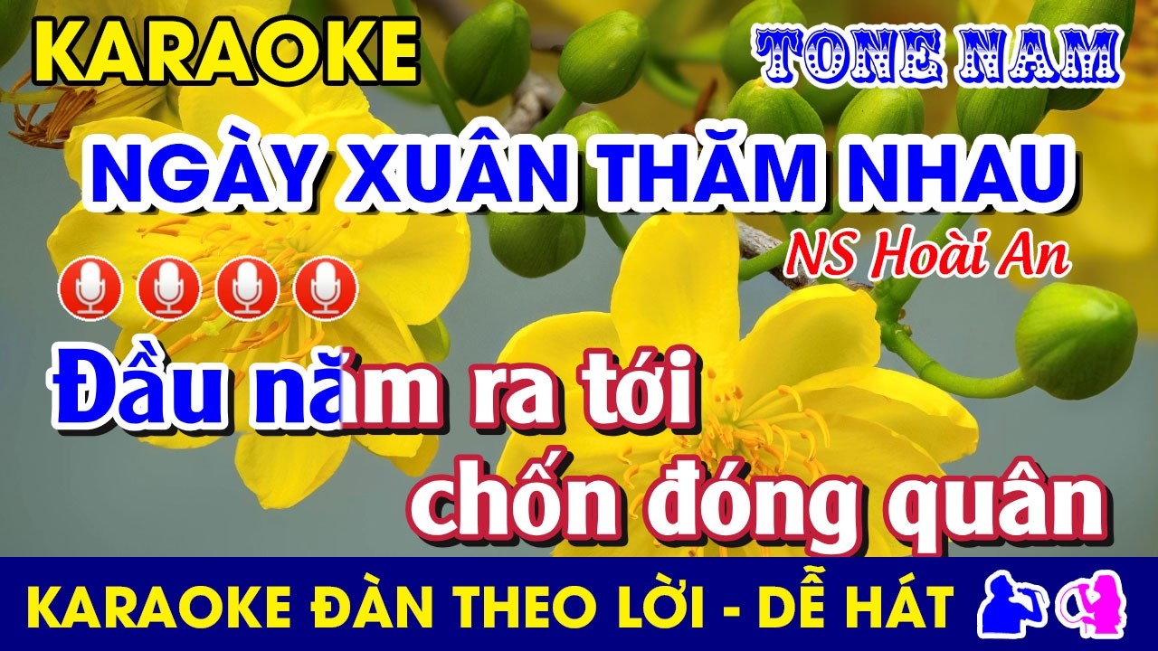 #Karaoke NGÀY XUÂN THĂM NHAU - Tone Nam (Dm) Nhạc Sống #NgayXuanThamNhau #HoaiAn #habanera