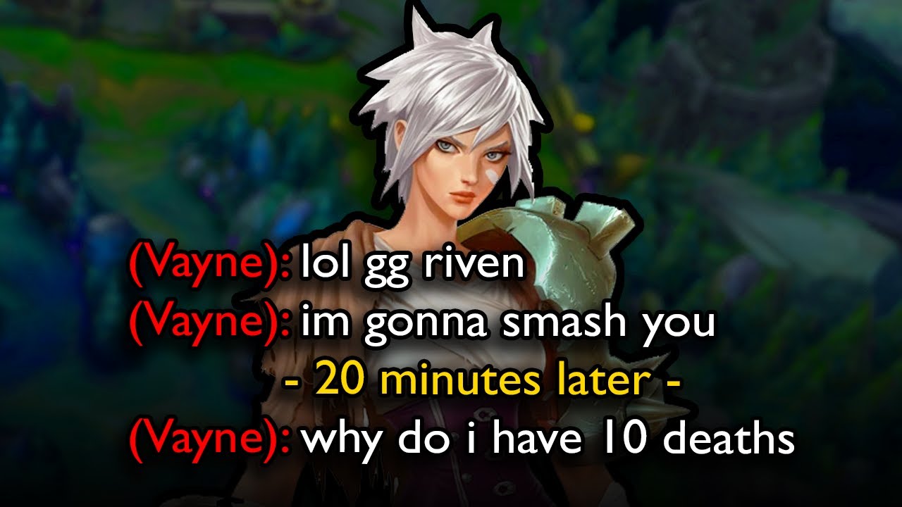 Rank 1 Riven shows you how to Deal with a VAYNE TOP PLAYER and smash her