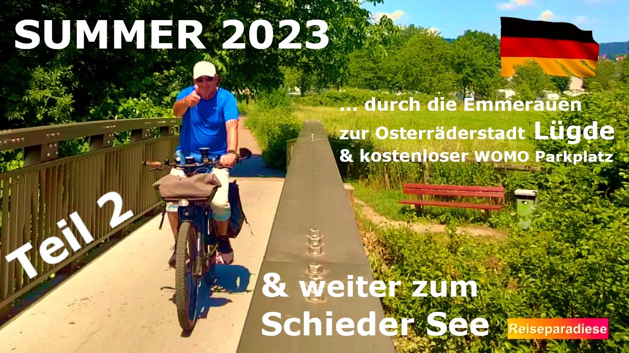 Wohnmobil 🇩🇪Stellplätze🚴‍♂️Lügde & Schieder See,Emmerauen,Osterräder Stadt & WOMO Parkplatz Lügde