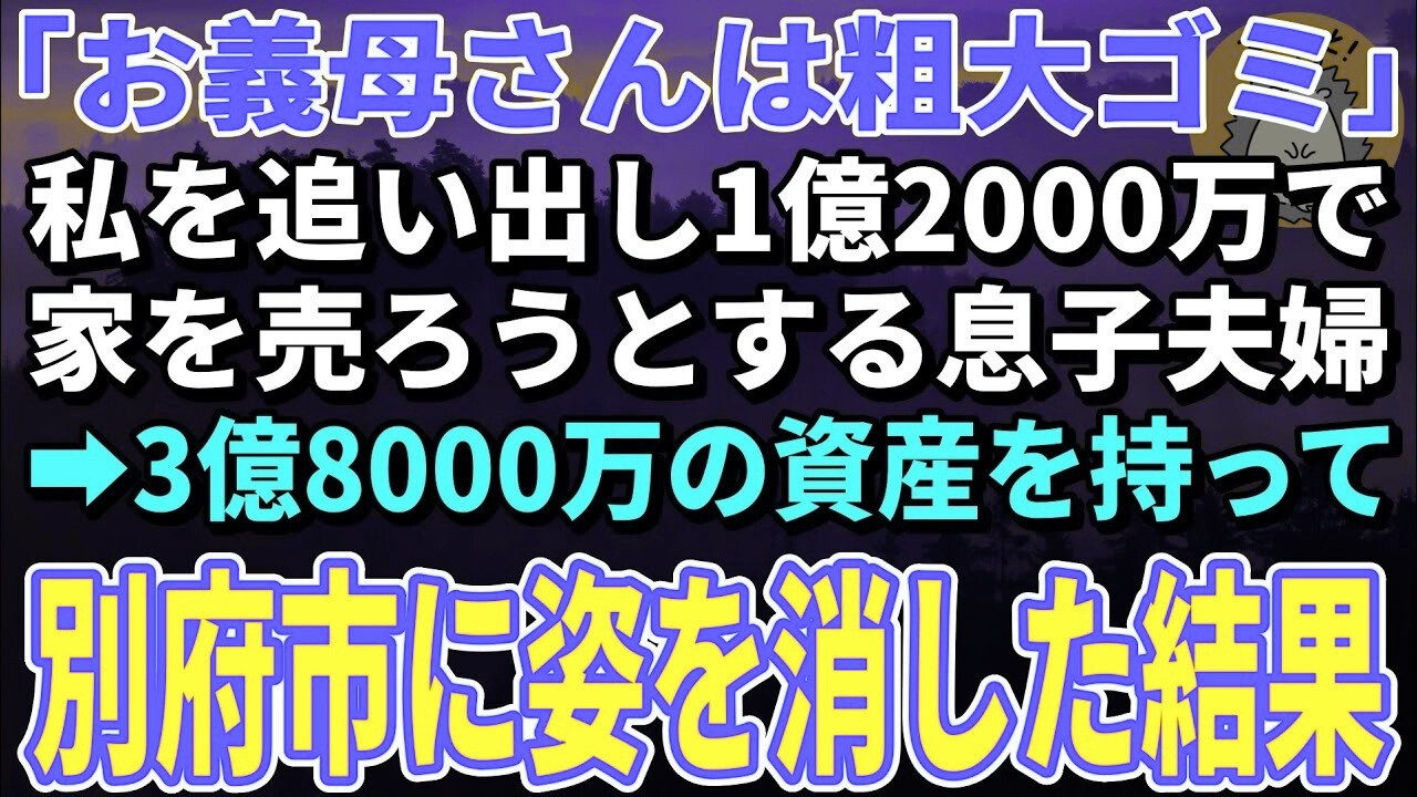 【スカッとする話】入院中の私を粗大ゴミと呼び1億2000万で家を売ろうとした息子夫婦…3億8000万の資産を全てもって姿を消した結果【朗読】【シニア】