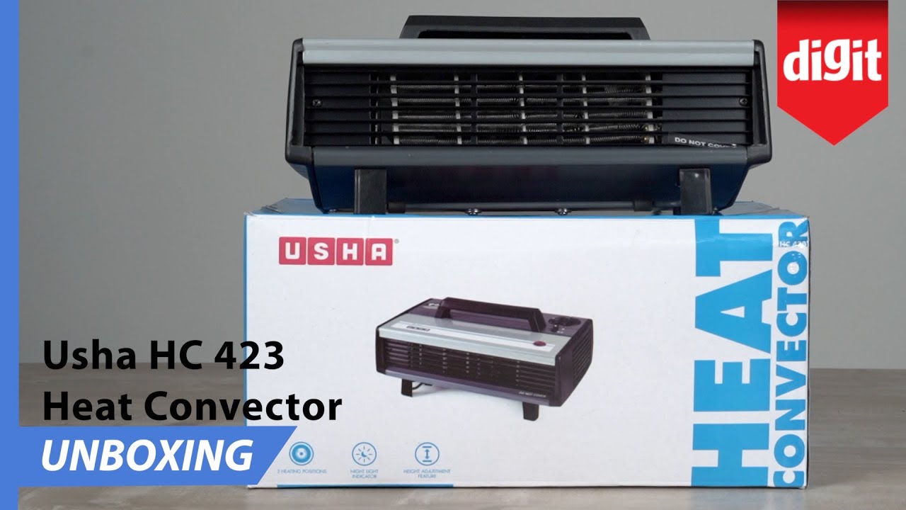Распаковка конвектора Usha Heat 423 N мощностью 2000 Вт с защитой от перегрева