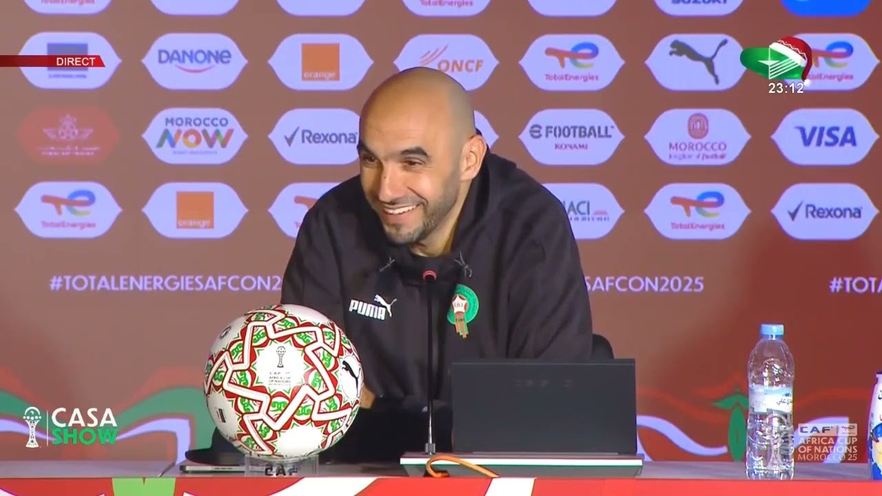 🚨 [LIVE] CAN 2025 : Conf&eacute;rence de presse apr&egrave;s match du Maroc (Cameroun Vs Maroc )