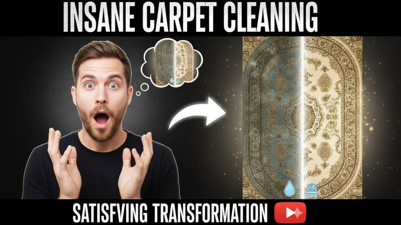 Deep Cleaning an Extremely Dirty Carpet | Satisfying Carpet Cleaning ASMR