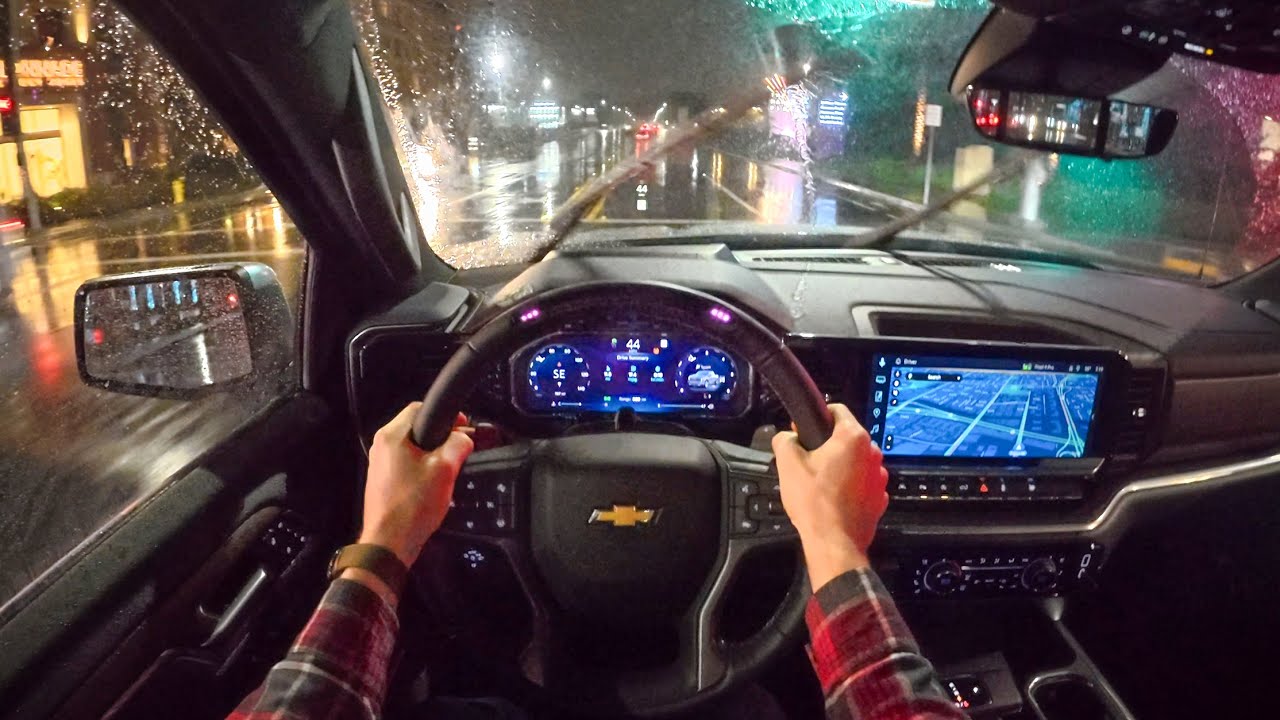 2026 Chevrolet Silverado 1500 - Rainy POV Night Drive (Binaural Audio)