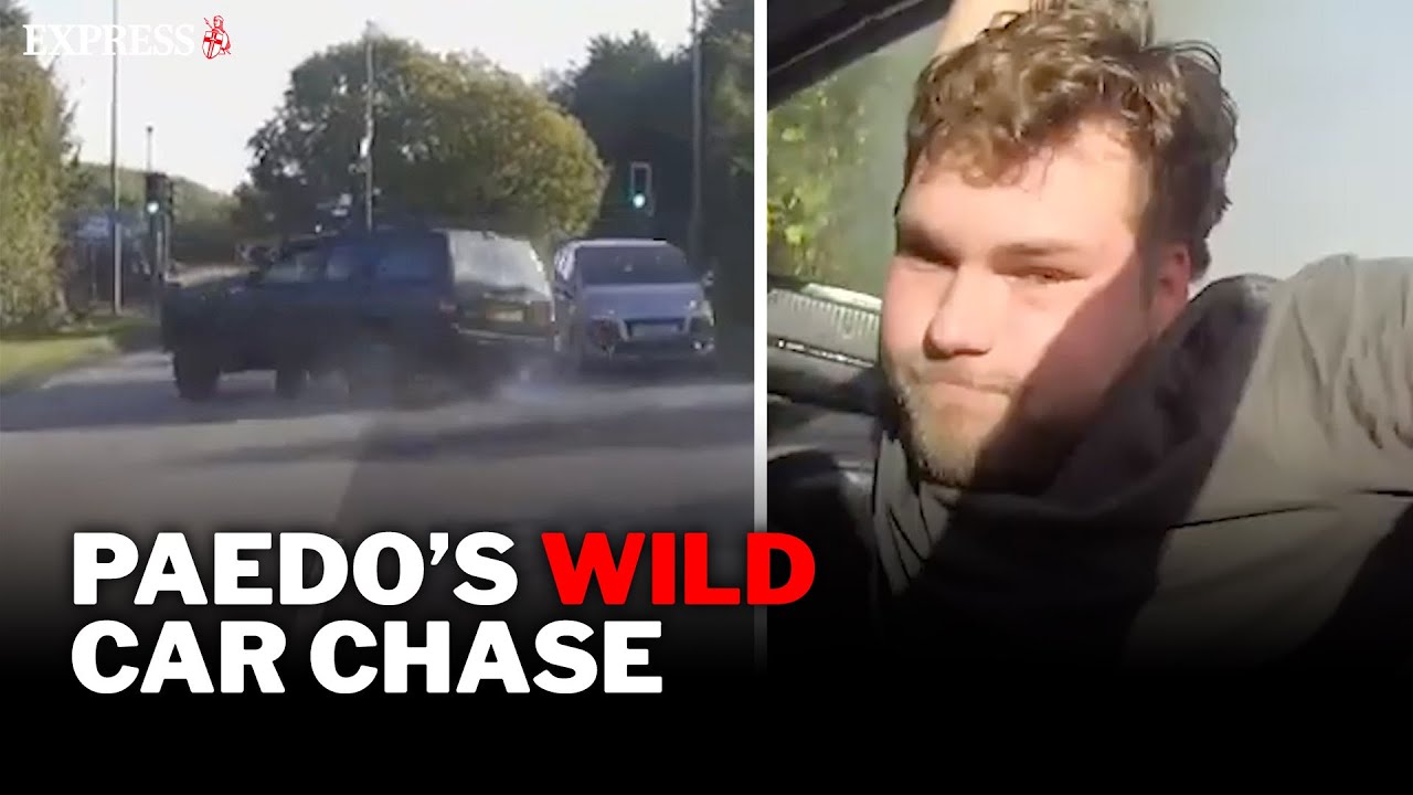 Police release WILD footage of paedophile's high-speed car chase and arrest