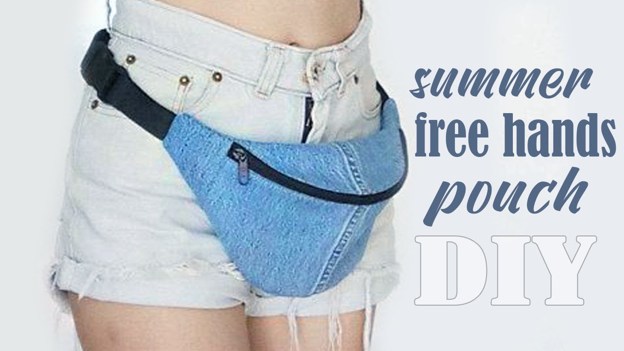 DIY BELT POUCH BAG ZIPPER // Summer Free Hands Bag With Patterns