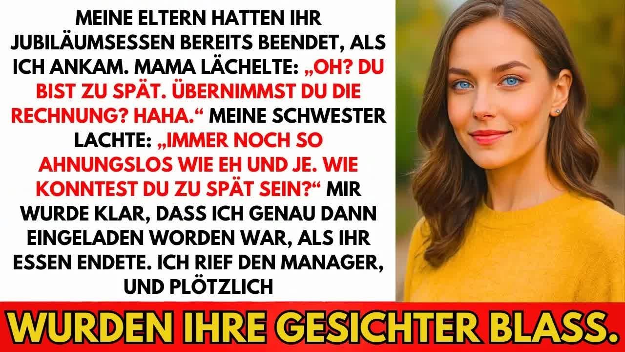 Meine Eltern Genossen Ihr Luxus Dinner — Und Erwarteten Dass Ich Bezahle