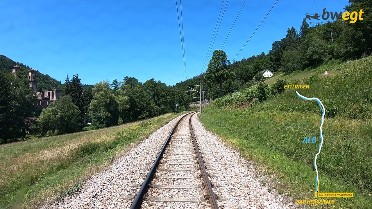 Führerstandsmitfahrt von Bad Herrenalb nach Ettlingen mit bwegt auf der Albtalbahn