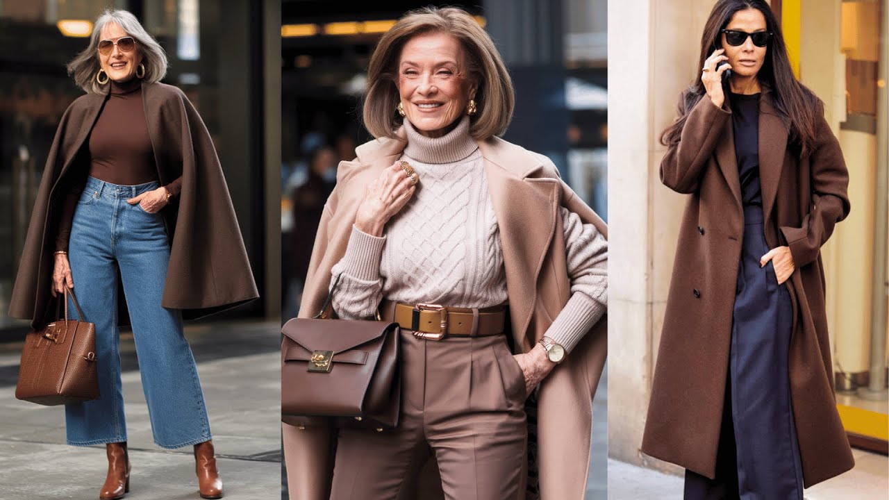 HOW to Wear BROWN with STYLE for LADIES 60+ | Charm and Elegance in Fashion Looks |Effortless Style