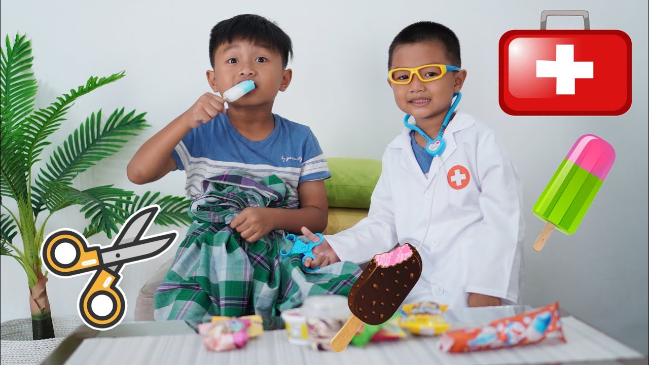 DRAMA DOKTER DOKTERAN - DAVIN BERANI SUNAT Bisa Makan Es Krim Sepuasnya | Davino Vlog