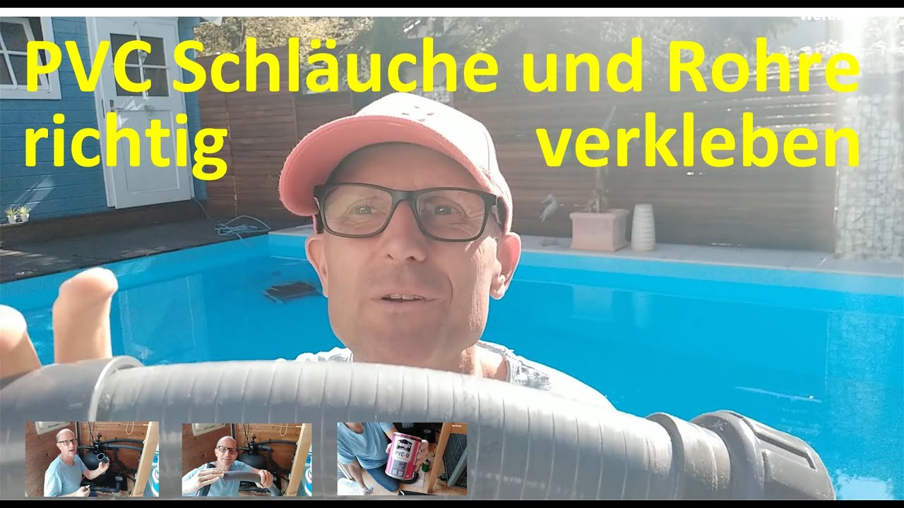 PVC Schläuche und Rohre für den Pool richtig verkleben #Pool #Pooldesign #Wärmepumpe