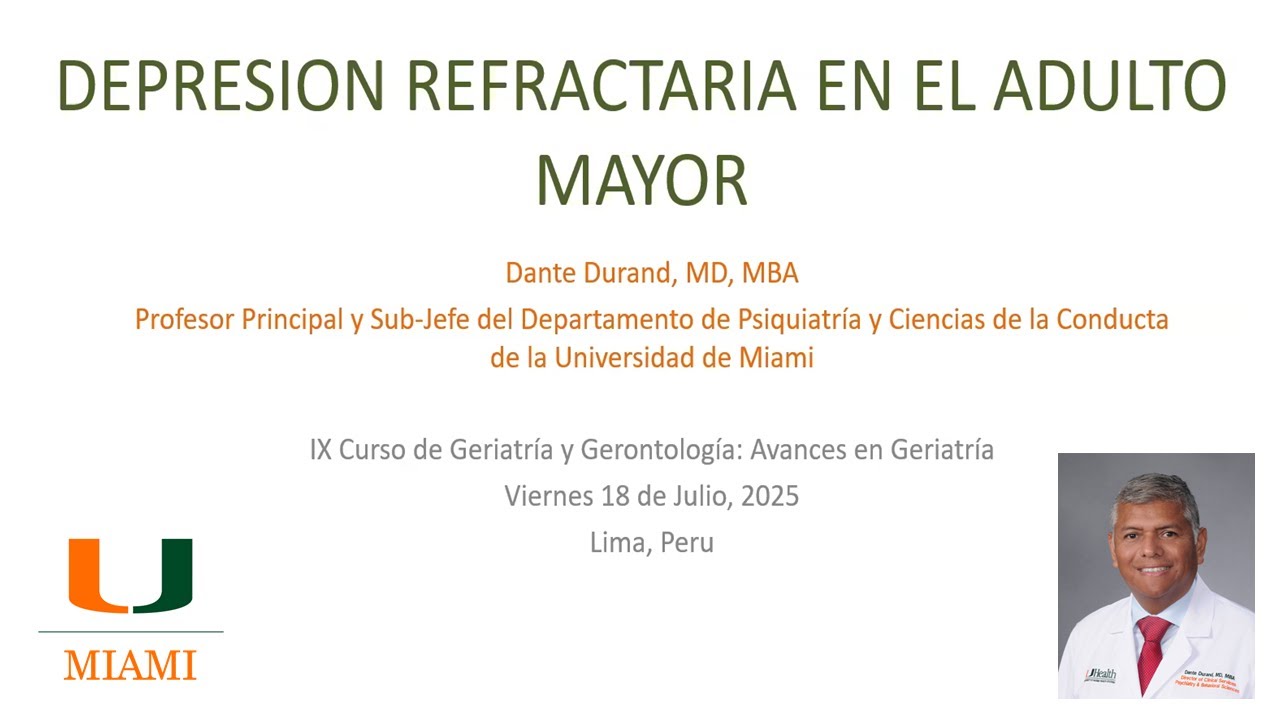 DEPRESIÓN REFRACTARIA EN EL ADULTO MAYOR. Diagnóstico, riesgos y manejo.
