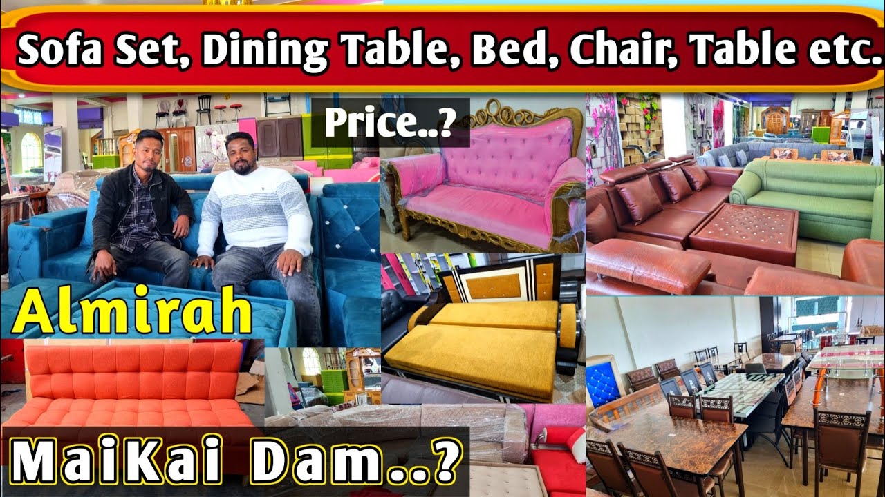 Sofa Set, Dining Table, Almirah, Bed, Chair, Dunlop etc. | Khan Furniture Krishnai | #mradman #adasa