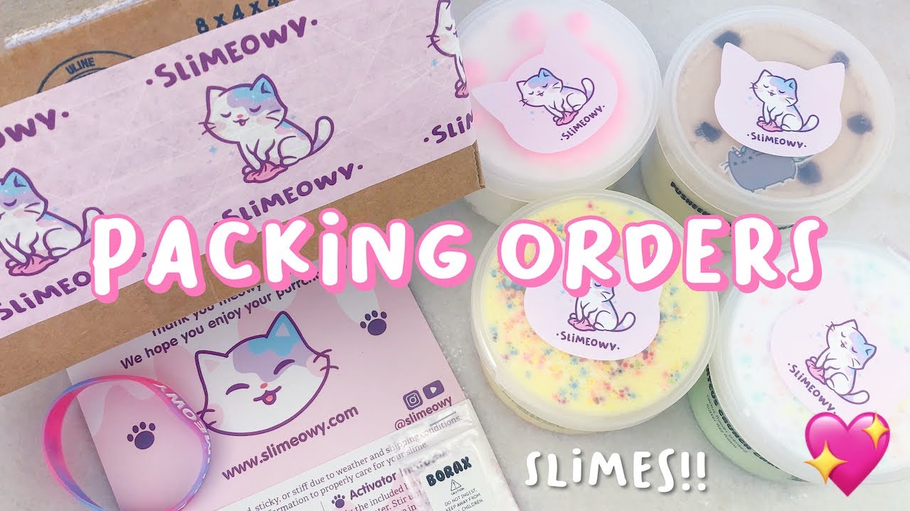 HOW I PACKAGE MY SLIME ORDERS & SLIME RESTOCK ASMR