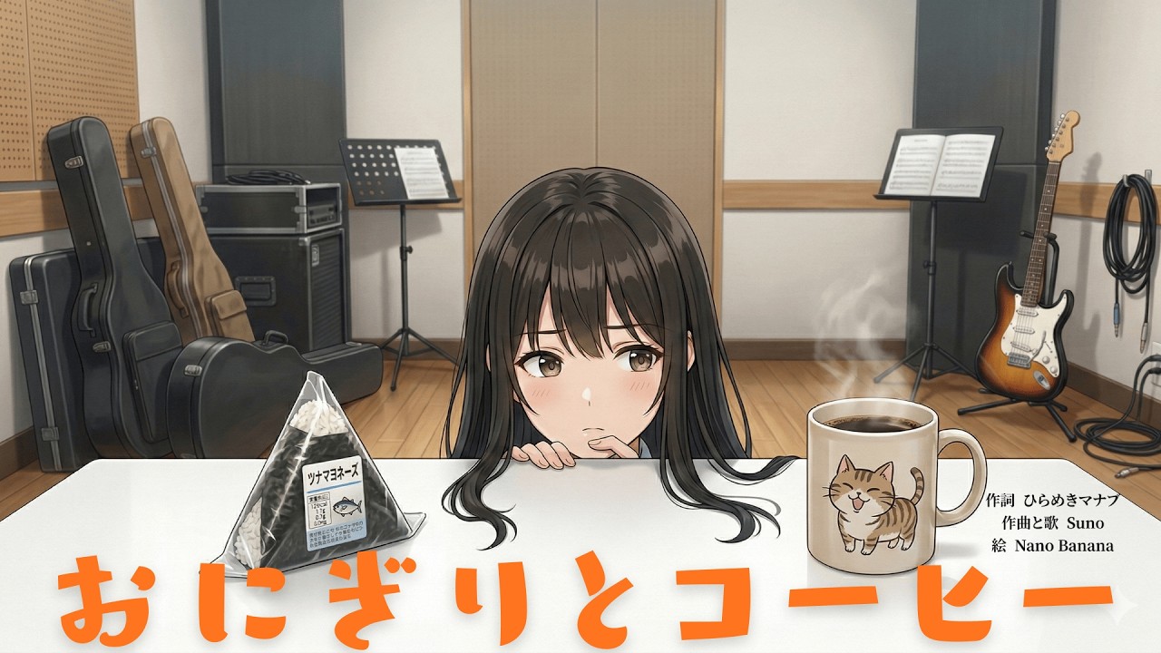 おにぎりとコーヒー　★★★　#ai #音楽 #suno #オリジナル曲 #rock #ガールズバンド