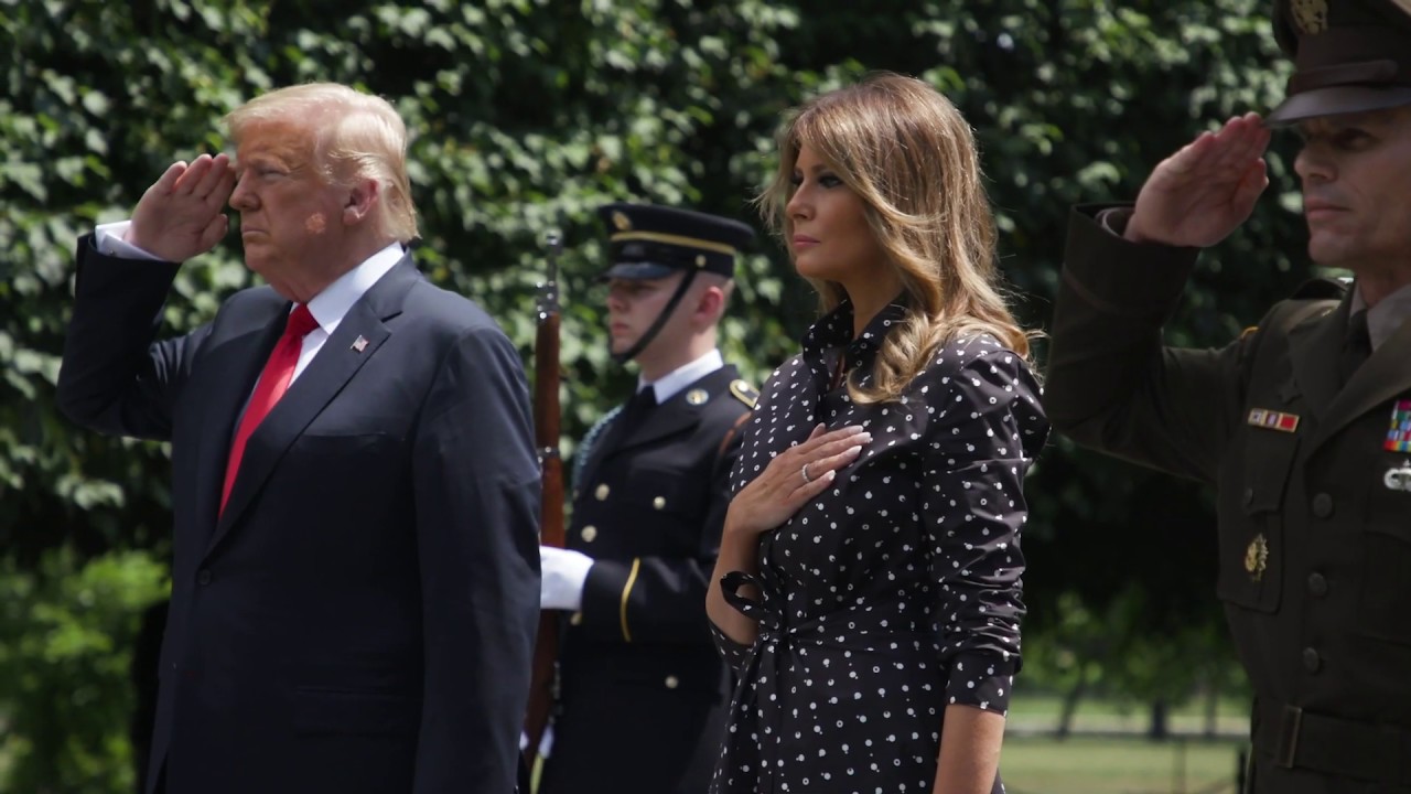 President Trump and First Lady Melania Trump visit the Korean War Veterans Memorial