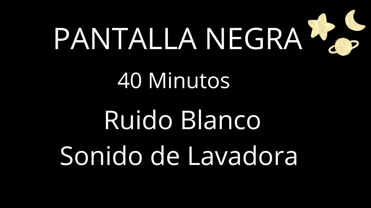 Pantalla Negra | Ruido Blanco para Dormir Profundamente | Lavadora + Frecuencia Delta (40 Minutos)