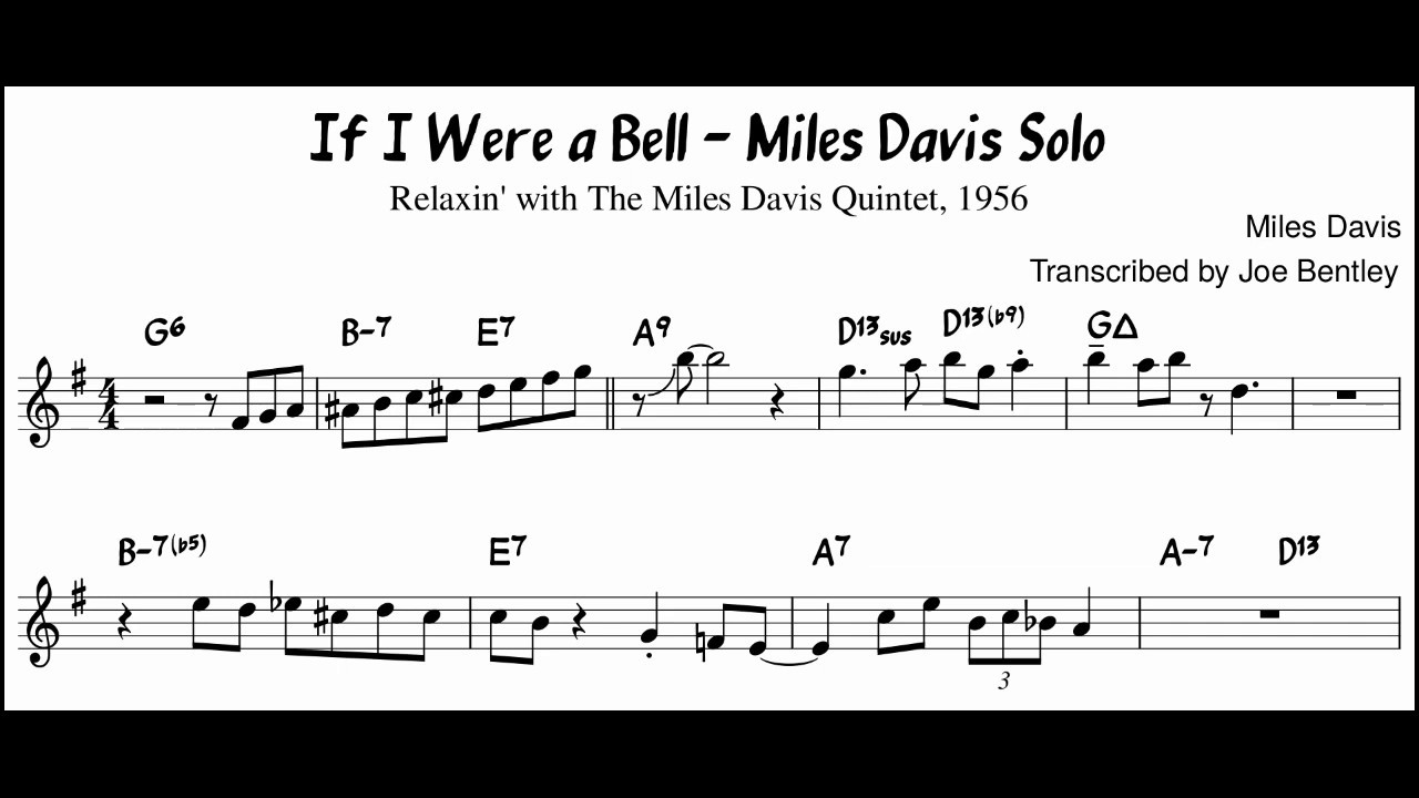 Miles Davis - If I Were A Bell transcription