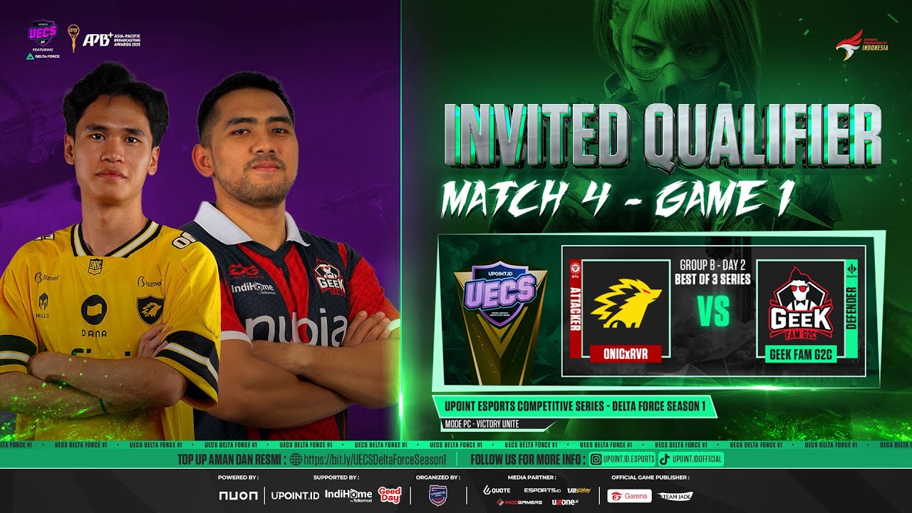UECS DELTA FORCE SEASON #1 - MATCH 10 GAME 1 ONIC X RVR VS GEEK FAM X G2C (GROUP B DAY 2)