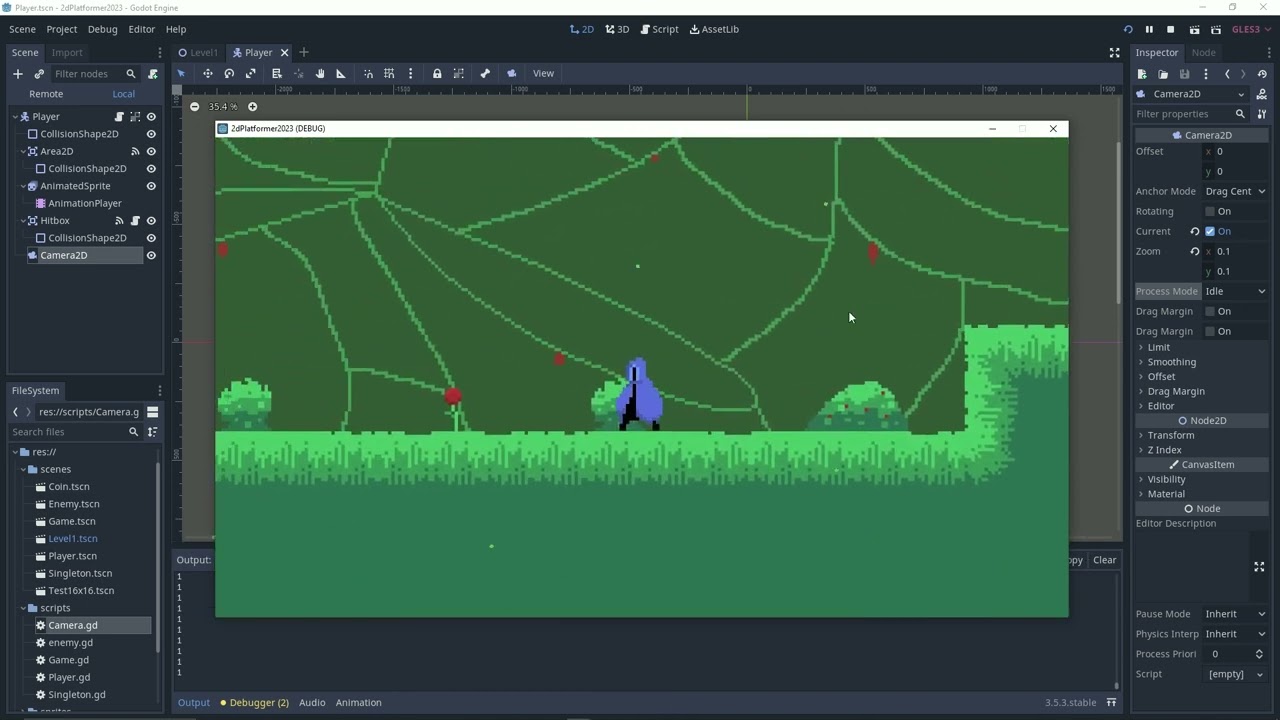 How to fix godot 3.5.3 camera 2d smoothing glitching/stuttering