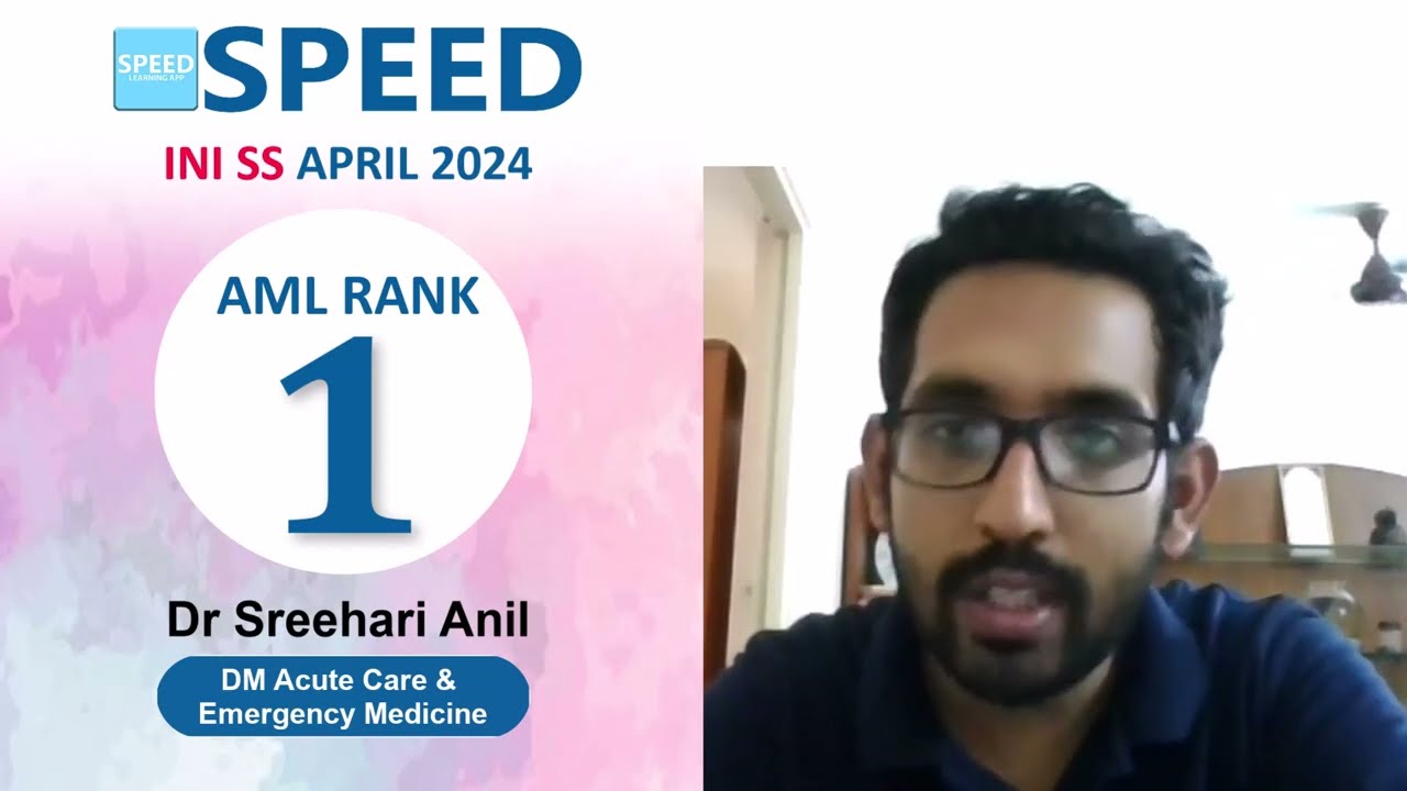 1st Rank AML, DM Acute Care Emergency Medicine, INISS April 2024, Dr. Sreehari Anil., 