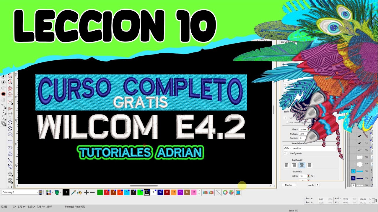 WILCOM para PRINCIPIANTES #10🧵 COMO HACER LOGOS CON EFECTO 3D