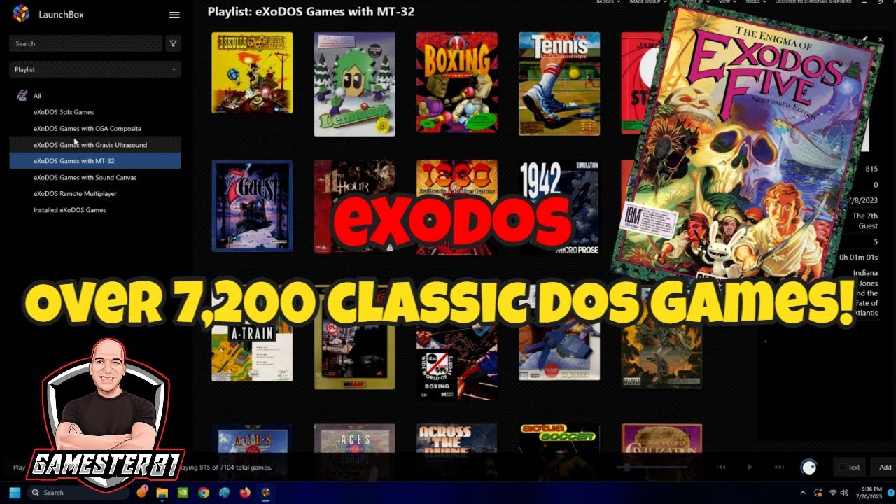 eXoDOS Classic PC Game Archive - Over 7,200 Games! - Gamester81