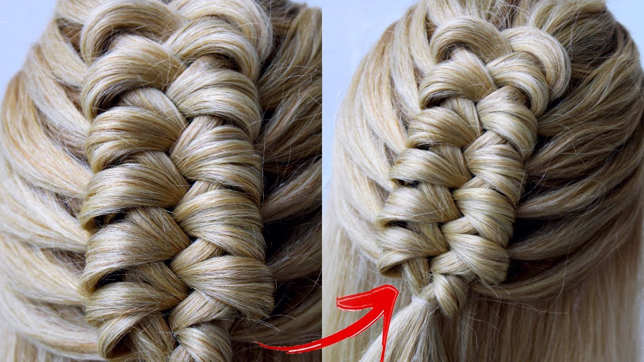 Knot Loop Braid Half Up | EASY hairstyle for wedding and party | trending hairstyle | updo hairstyle