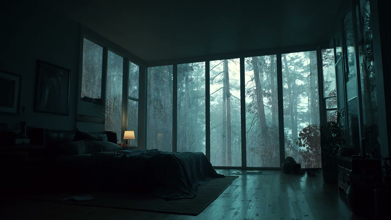 Midnight Thunderstorm in the Woods - Best Rain White Noise for Studying and Mental Clarity