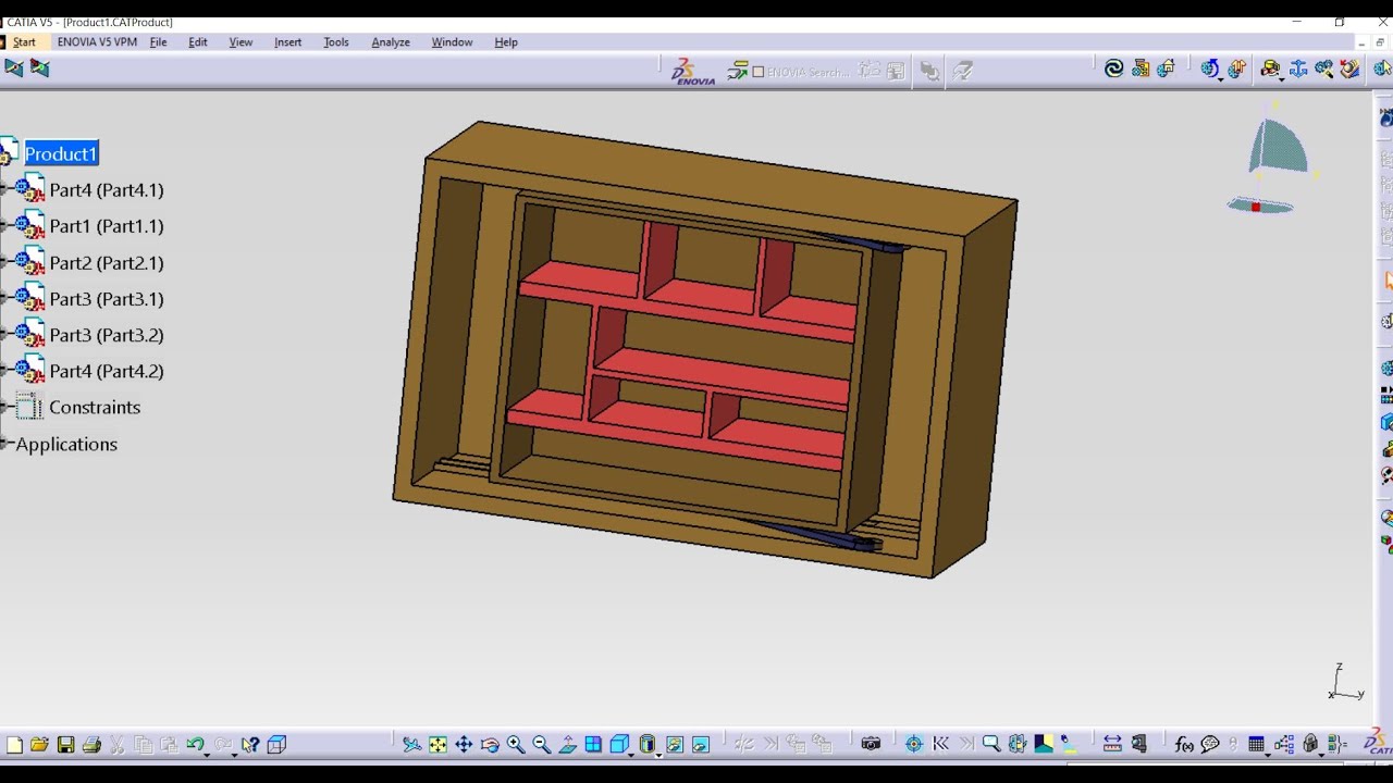 how to design Rotating cupboard | catia tutorials| simulation in catia| #catia#woodworks